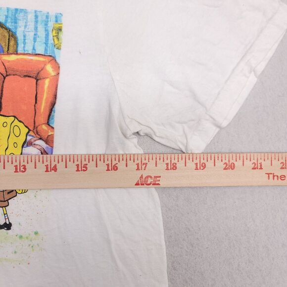 Nickelodeon SpongeBob Casual Graphic T-Shirt Adult Mens Size Small S White - Picture 6 of 9
